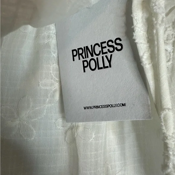 NWT Princess Polly Rosenberg Tie Babydoll Floral Strapless Top White US Size 4 - Picture 10 of 14